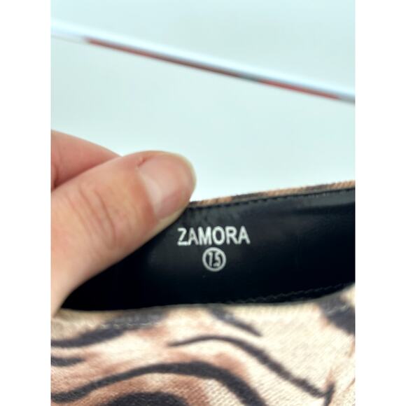 ZAMORA Zebra Print Heeled Booties – Size 7.5 – Pointed Toe Ankle Boots - Picture 8 of 8